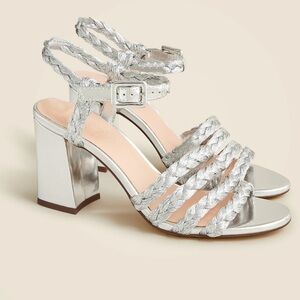 Maryam Nassir Zadeh X J.Crew braided block-heel sandals in metallic